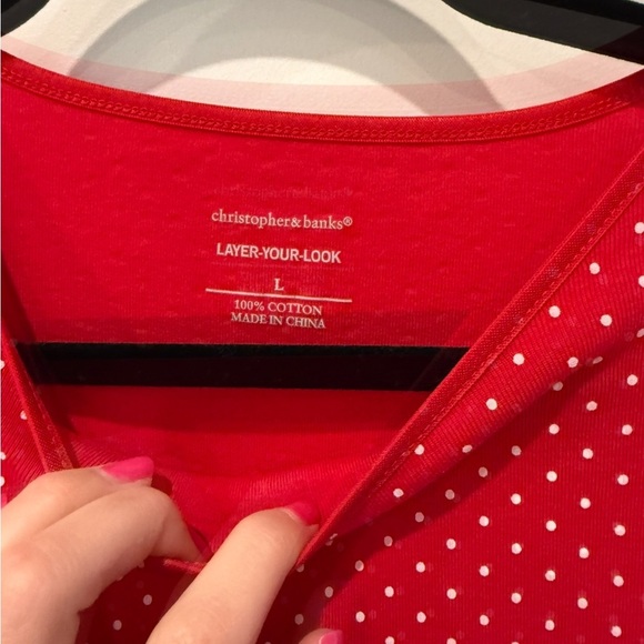 Christopher & Banks Red Sleeveless Tank Top - Picture 2 of 3